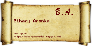 Bihary Aranka névjegykártya